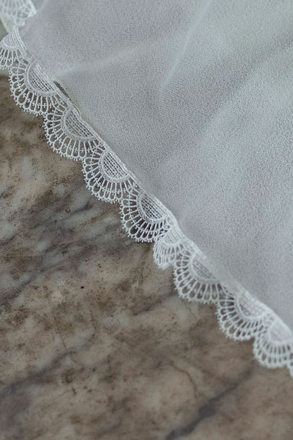 SILK STOLE WITH LACE TRIM