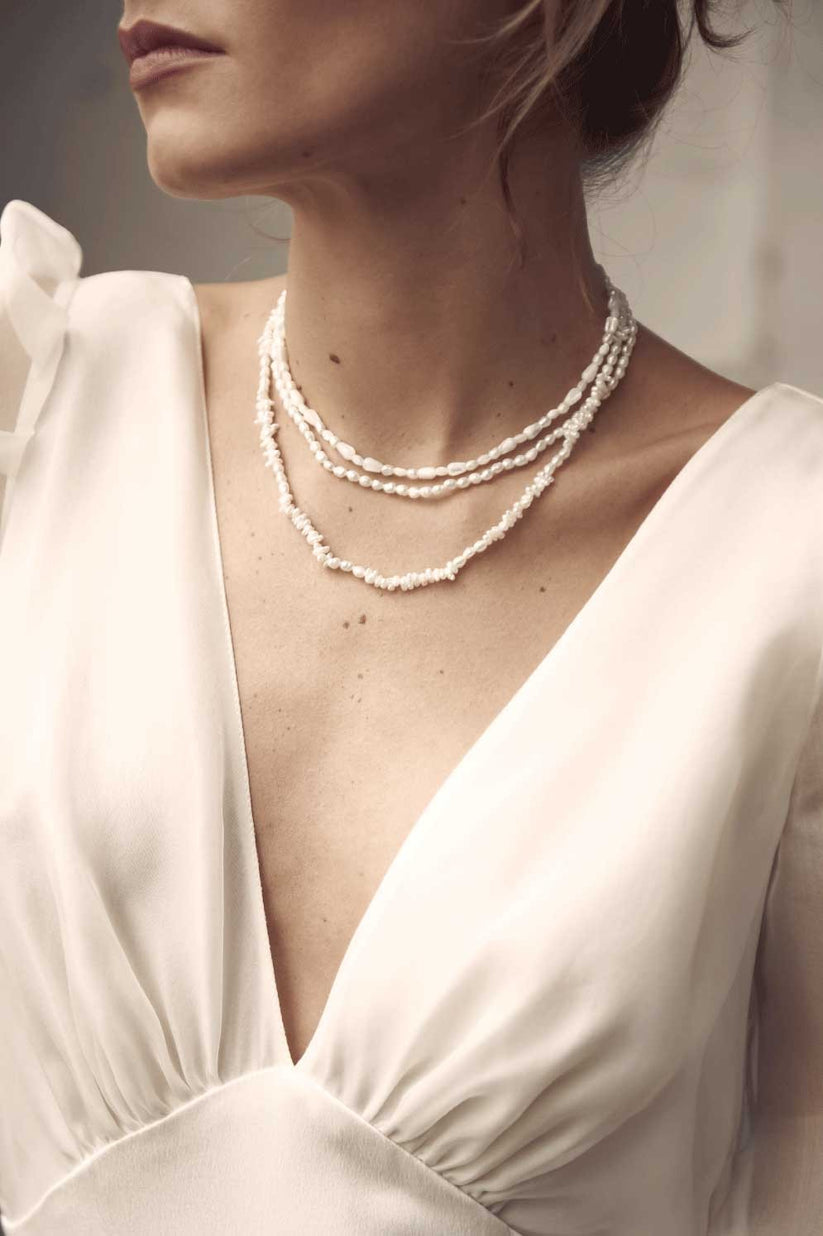 Collier 3 Rangs Perles D'eau Douce - Fermoir Argenté - Neuf Avec étiquettes