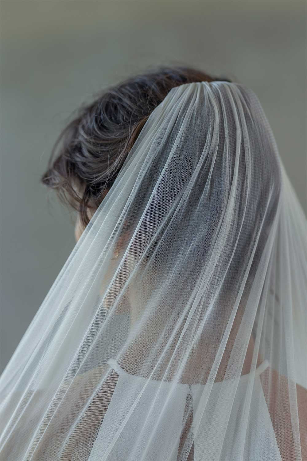 Long veil in silk